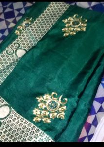Elegant Emerald Green Saree