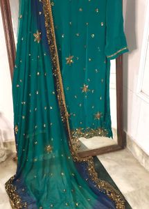heavy beads work Punjabi suit