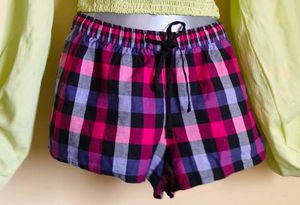 Pink Plaid Lounge Shorts
