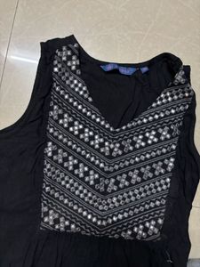 Black Embroidered Maxi Dress