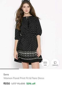 Black Print Mini Dress