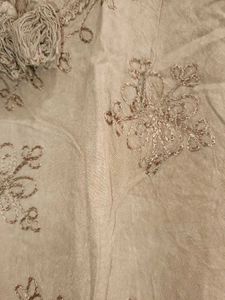 embroidered beige short kurti