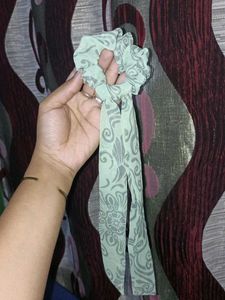Chic Printed Scrunchie with Ribbon