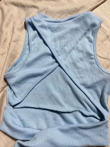 Cute Blue Tie-Back Tank Top