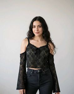 Elegant Black Lace Crop Top
