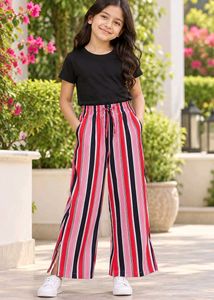 8,9,10,11,12 years Girls Striped Palazzo Pants
