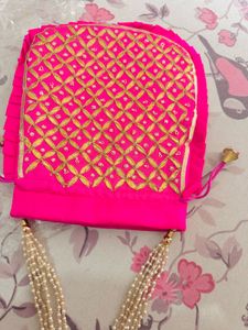 Beautiful Gota Patti Work Potli Bag