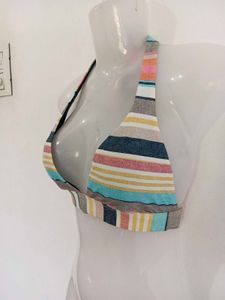 Striped Halter Bikini Top