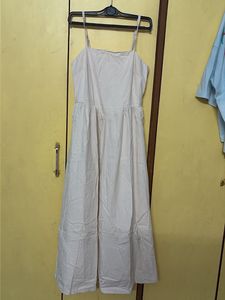 Cream Spaghetti Strap Midi Dress