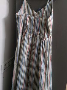 Striped Sundress with Flower Detail