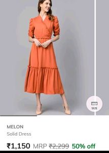 (PlusS)Chic Orange Midi Wrap Dress
