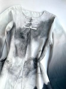 Chinese Style Gradient Print tunic/ shrug