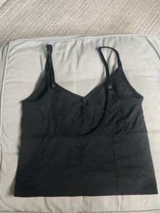 Black Spaghetti Strap Crop Top