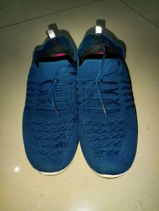 Blue Knit Sneakers
