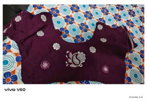 Elegant Purple Blouse with Silver Embellishment