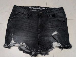 Grungy Distressed Denim Shorts