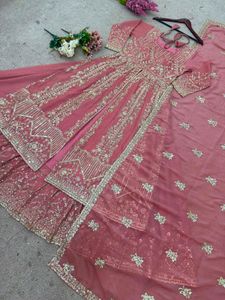 Elegant Pink Embroidered Lehenga Choli