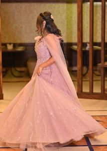 Designer gown with heavy embellishments