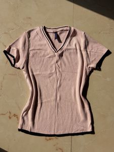 KRAUS Light Pink Ribbed Top
