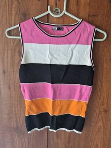 Striped Sleeveless Crop Top