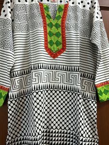 Cotton Women Kurta - Geometric