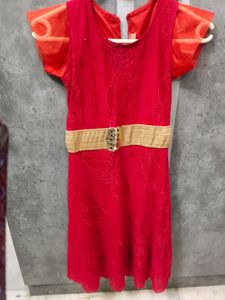 Preety Red Dress For Girls
