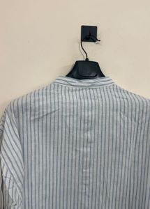 Zara Striped Band Collar Shirt