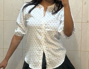 Stylish Geometric Print Cotton Blend Top