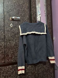 Cozy Sailor Collar Knit Sweater