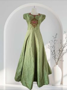 beautiful green anarkali dress