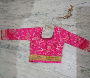 Floral Lehenga Choli with Pink Dupatta