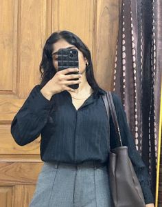 Chic Black Striped Button-Up Shirt
