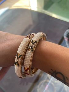 Elegant Pearl &amp; Stone Bangles