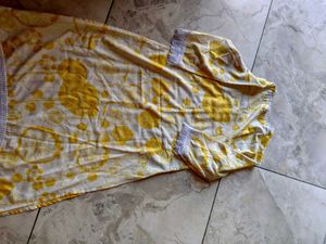 combo of Yellow Floral pakistani Print Kurta set w