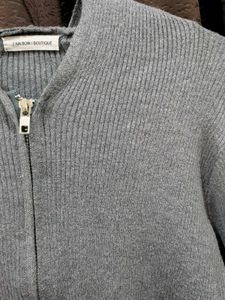 Crop Cardigan Grey Top With Cap.