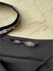 Black One shoulder with Embellished Neckline