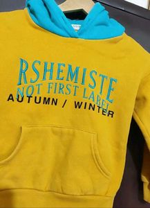 Gold Yellow Winter Hoodie For 4- 5 Year Boy