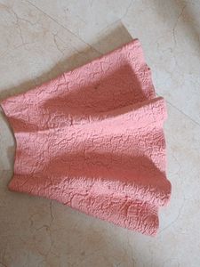 Textured Peach Skater Skirt