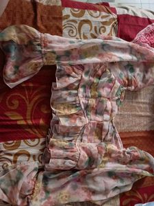 Sheer Floral Ruffle top