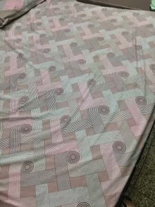 Cotton Pink Double Bedsheet with pillow covers