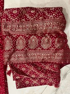 Red Embroidered karwa chauth suit