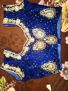 Beautiful Embroidery Navy Blue Blouze