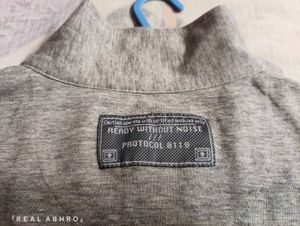 Zudio Men’s Grey Solid Full-Zip Casual Jacket | Re