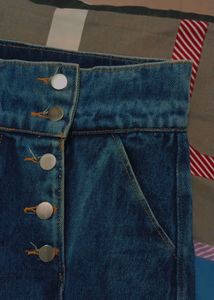 Blue Denim Jeans SIDE BUTTON