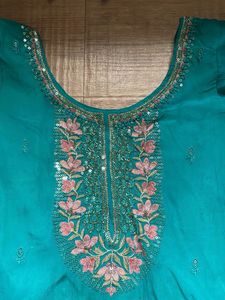 Teal Kurta Set with Embroidery