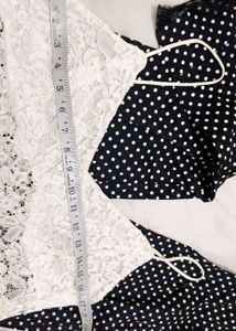 Very Beautiful Net Top With Dot Print Trouser