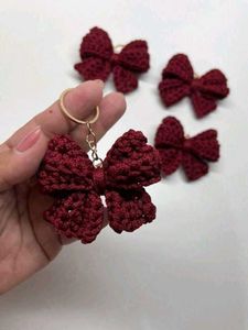 Crocheted Bow Keychain/Hair Clip Set[1-99]