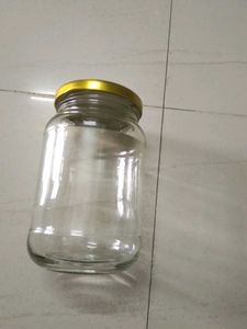 Glass Jar with Golden Lid