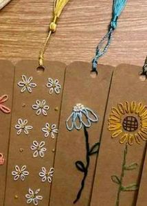 Handmade Embroidered Floral Bookmarks(2)