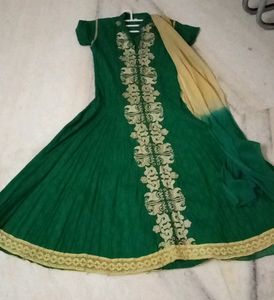 Green Colour Kurta With Dupatta